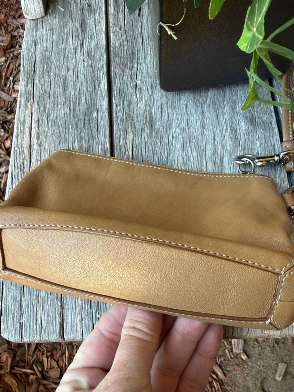 Coach Tan Leather Wristlet Clutch - Picture 6 of 10